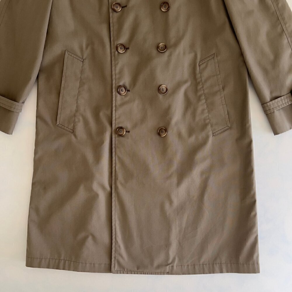 London Fog Vintage Iconic Beige Trench Coat 40S - Picture 2 of 7
